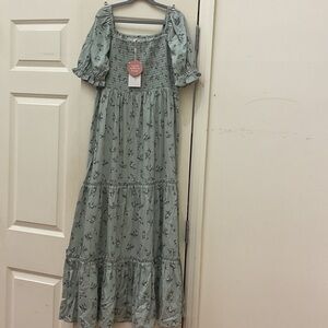 Floral Maxi Dress in Green